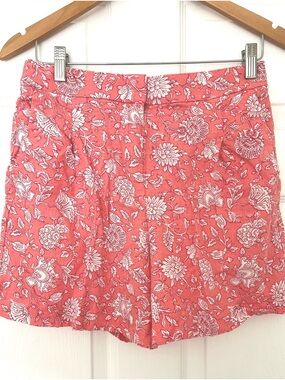 J. Crew Coral Floral Print Bermuda Shorts